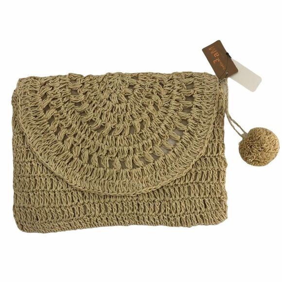 NEW 3AM Forever Paper Weave Clutch with Snap Close - Picture 10 of 10